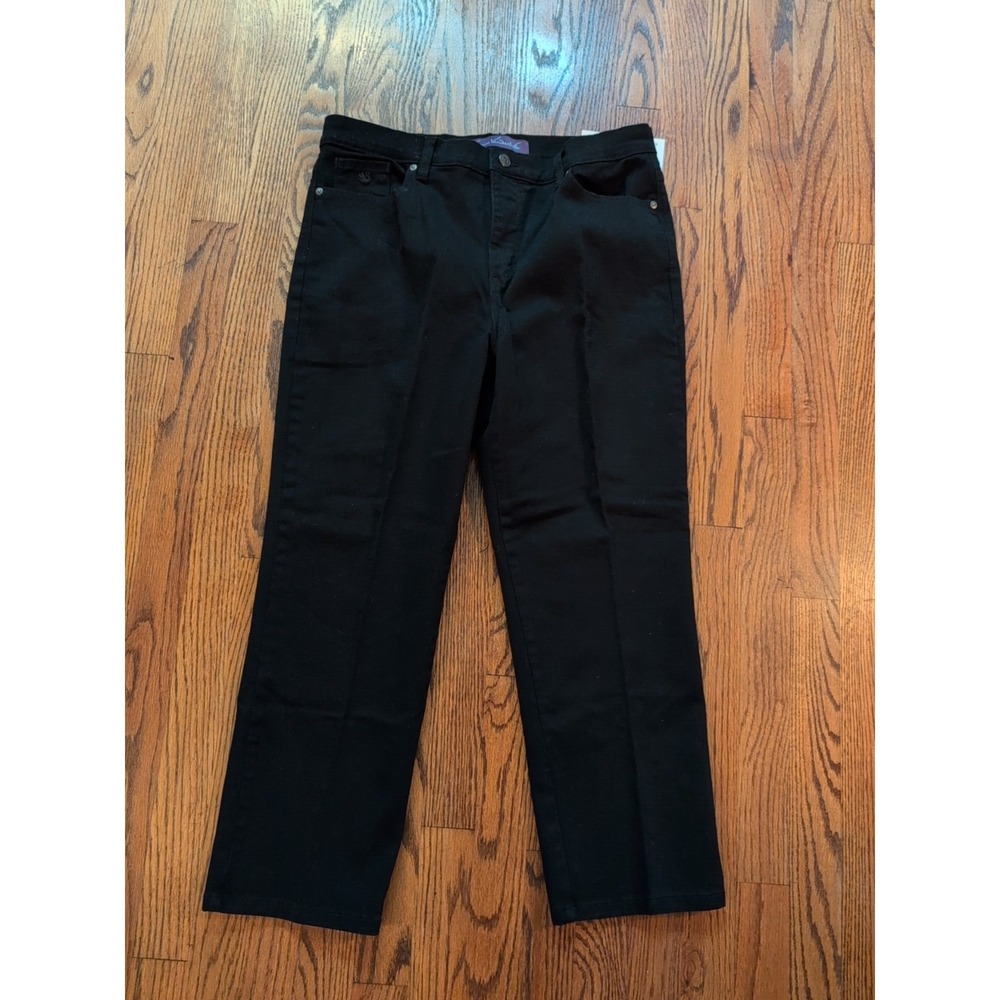 Gloria‎ Vanderbilt Amanda Tapered Stretch Jeans 14 PETITE SHORT BLACK